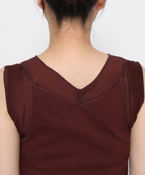 mysty woman（ミスティウーマン）の「シアーキリカエテレコタンク 581420（タンクトップ・レディース・ブラック/アイボリー/ボルドー・FREE）」の10枚目の写真