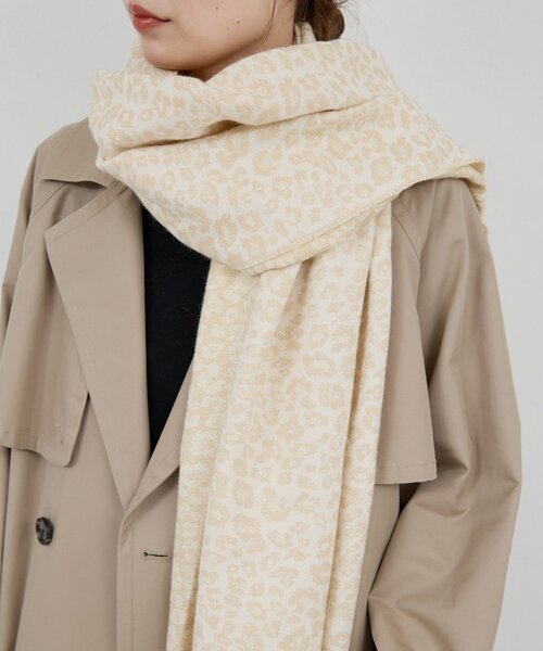 GALLARDAGALANTE（ガリャルダガランテ）の「レオパードストール（マフラー・レディース・グレー/ベージュ・FREE）」の7枚目の写真