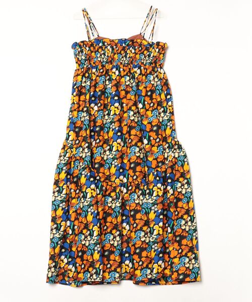 moyan ecri(モヤン エクリ)の「<moyan ecri>アフリカンファブリック ティアードキャミワンピースAfrica tiered cami dress(ワンピース・レディース・ブラック/オレンジ・FREE)」の11枚目の写真