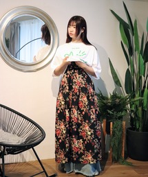<moyan ecri>アフリカンファブリック ティアードキャミワンピースAfrica tiered cami dress