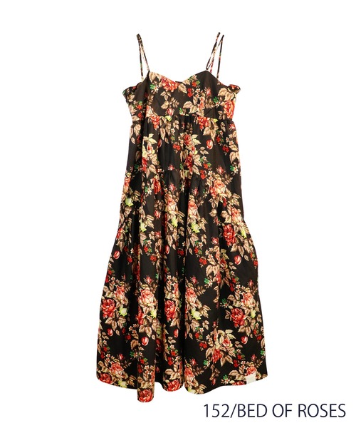moyan ecri(モヤン エクリ)の「<moyan ecri>アフリカンファブリック ティアードキャミワンピースAfrica tiered cami dress(ワンピース・レディース・ブラック/オレンジ・FREE)」の4枚目の写真