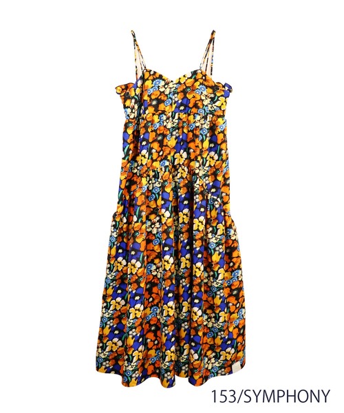 moyan ecri(モヤン エクリ)の「<moyan ecri>アフリカンファブリック ティアードキャミワンピースAfrica tiered cami dress(ワンピース・レディース・ブラック/オレンジ・FREE)」の9枚目の写真