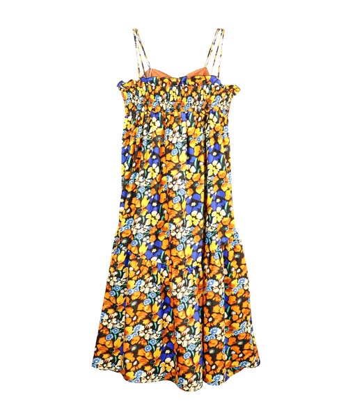 moyan ecri(モヤン エクリ)の「<moyan ecri>アフリカンファブリック ティアードキャミワンピースAfrica tiered cami dress(ワンピース・レディース・ブラック/オレンジ・FREE)」の10枚目の写真