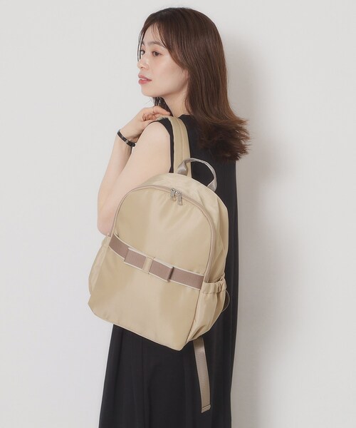ITS'DEMO（イッツデモ）の「◆【A4対応／6ポケット】リボンモチーフリュック（バックパック/リュック・レディース・ピンク系/ベージュ/ブラック・00）」の14枚目の写真