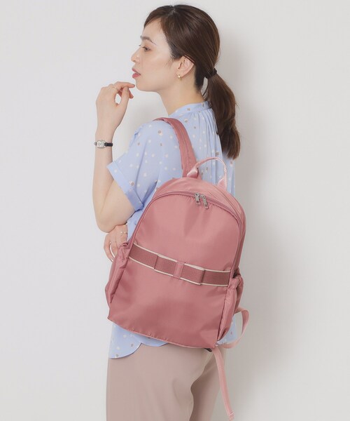 ITS'DEMO（イッツデモ）の「◆【A4対応／6ポケット】リボンモチーフリュック（バックパック/リュック・レディース・ピンク系/ベージュ/ブラック・00）」の16枚目の写真