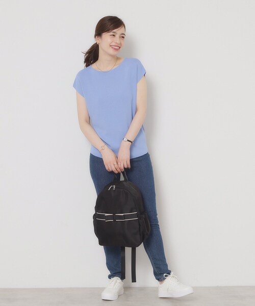 ITS'DEMO（イッツデモ）の「◆【A4対応／6ポケット】リボンモチーフリュック（バックパック/リュック・レディース・ピンク系/ベージュ/ブラック・00）」の19枚目の写真