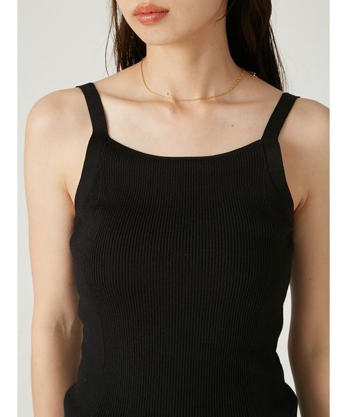 FRAY I.D（フレイアイディー）の「カップインアメスリリブニットタンク（タンクトップ・レディース・ブラック/ベージュ/マルチ・F）」の8枚目の写真