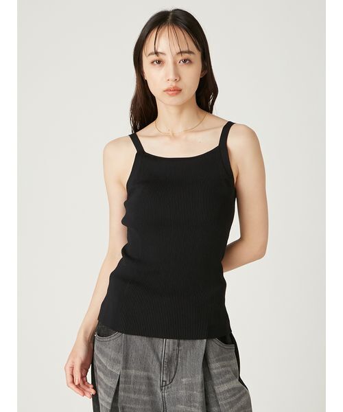 FRAY I.D（フレイアイディー）の「カップインアメスリリブニットタンク（タンクトップ・レディース・ブラック/ベージュ/マルチ・F）」の12枚目の写真
