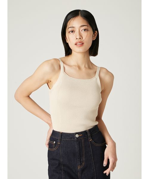FRAY I.D（フレイアイディー）の「カップインアメスリリブニットタンク（タンクトップ・レディース・ブラック/ベージュ/マルチ・F）」の13枚目の写真