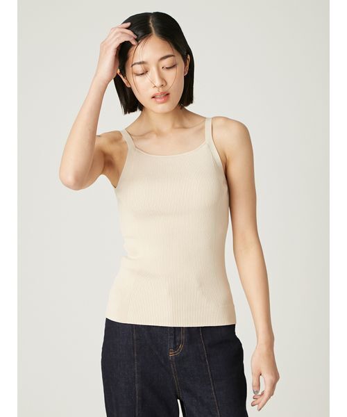 FRAY I.D（フレイアイディー）の「カップインアメスリリブニットタンク（タンクトップ・レディース・ブラック/ベージュ/マルチ・F）」の14枚目の写真