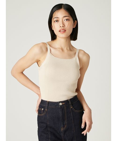 FRAY I.D（フレイアイディー）の「カップインアメスリリブニットタンク（タンクトップ・レディース・ブラック/ベージュ/マルチ・F）」の15枚目の写真