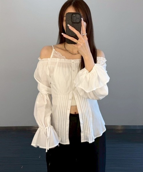 ブラウス シャツ mariko企画　レースドッキングブラウス　583652 レディース mariko企画 レースドッキングブラウス 583652（シャツ/ブラウス