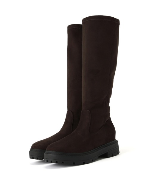 NATURAL BEAUTY BASIC（ナチュラルビューティーベーシック）の「◇【Oggi掲載】インヒールトラックソールロングブーツ（ブーツ・レディース・ブラック/ダークブラウン・SMALL/LARGE/MEDIUM）」の3枚目の写真