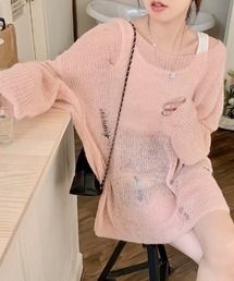美品　DRIES VAN NOTEN オーバーサイズ ピンク ニットセーター セール】 【洗える】CASHMERE BLEND タートルネック ニット