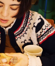 PAR ICI | クジラジャカード 求心風2WAY カーディガン(カーディガン/ボレロ)