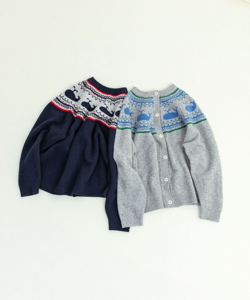 PAR ICI（パーリッシィ）の「クジラジャカード 求心風2WAY カーディガン（カーディガン/ボレロ・レディース・グレー/ネイビー・FREE）」の2枚目の写真
