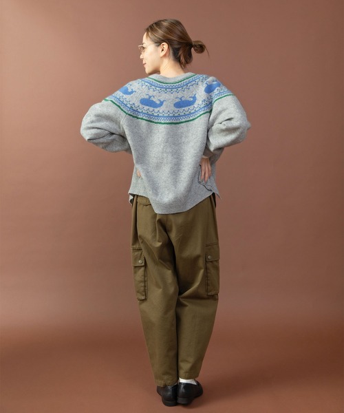 PAR ICI（パーリッシィ）の「クジラジャカード 求心風2WAY カーディガン（カーディガン/ボレロ・レディース・グレー/ネイビー・FREE）」の16枚目の写真