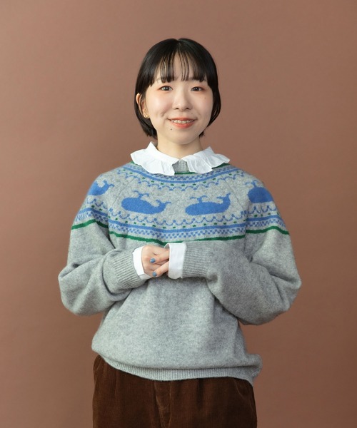 PAR ICI（パーリッシィ）の「クジラジャカード 求心風2WAY カーディガン（カーディガン/ボレロ・レディース・グレー/ネイビー・FREE）」の17枚目の写真