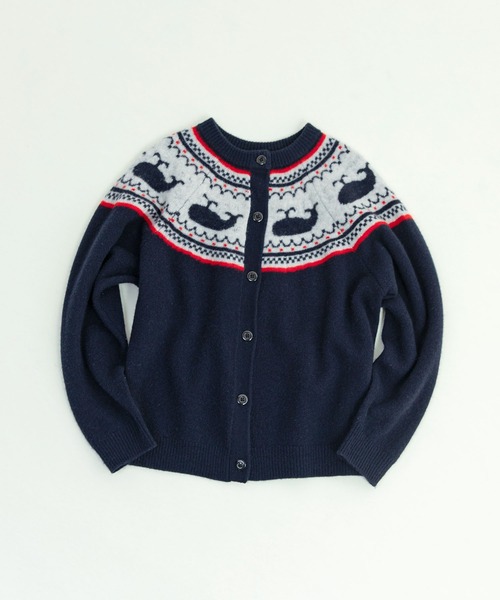 PAR ICI（パーリッシィ）の「クジラジャカード 求心風2WAY カーディガン（カーディガン/ボレロ・レディース・グレー/ネイビー・FREE）」の3枚目の写真