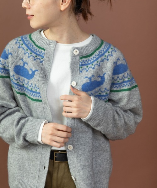 PAR ICI（パーリッシィ）の「クジラジャカード 求心風2WAY カーディガン（カーディガン/ボレロ・レディース・グレー/ネイビー・FREE）」の11枚目の写真