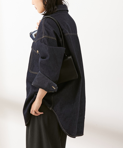 journal standard L'essage（ジャーナルスタンダードレサージュ）の「オーバーサイズデニムシャツ（シャツ/ブラウス・レディース・ブルー系その他/ネイビー・FREE）」の7枚目の写真