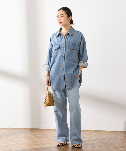 journal standard L'essage（ジャーナルスタンダードレサージュ）の「オーバーサイズデニムシャツ（シャツ/ブラウス・レディース・ブルー系その他/ネイビー・FREE）」の10枚目の写真