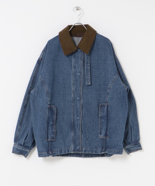 【美品】Rabintage デニムブルゾン 新色追加 デニムブルゾン/裾ドロスト付き調整可能/ケミカル