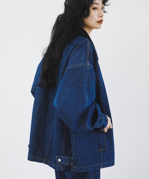 【美品】Rabintage デニムブルゾン セール】 デニムフーディーブルゾン （Gジャン・デニム