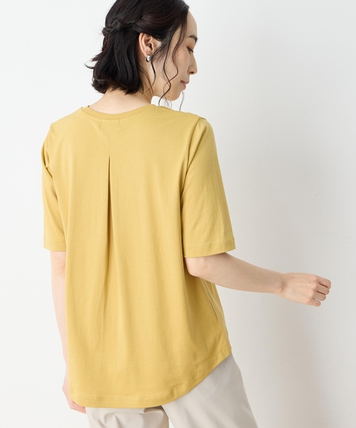 DECOY SINCE 1981(デコイシンスイチキュウハチイチ)の「【冷感】【UVカット】ひやさらコットン プリント&刺繍Tシャツ(Tシャツ/カットソー・レディース・マスタード/ネイビー/ホワイト・LL/L/M/3L/4L)」の6枚目の写真