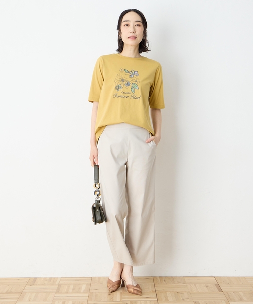 DECOY SINCE 1981(デコイシンスイチキュウハチイチ)の「【冷感】【UVカット】ひやさらコットン プリント&刺繍Tシャツ(Tシャツ/カットソー・レディース・マスタード/ネイビー/ホワイト・LL/L/M/3L/4L)」の17枚目の写真