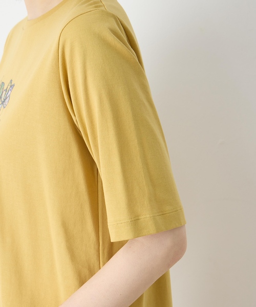 DECOY SINCE 1981(デコイシンスイチキュウハチイチ)の「【冷感】【UVカット】ひやさらコットン プリント&刺繍Tシャツ(Tシャツ/カットソー・レディース・マスタード/ネイビー/ホワイト・LL/L/M/3L/4L)」の19枚目の写真