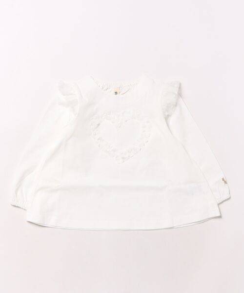 the barnnet ホワイト フリルカットソー ☆ロンTee ハートフリル（Tシャツ/カットソー）｜nino（ニノ）の