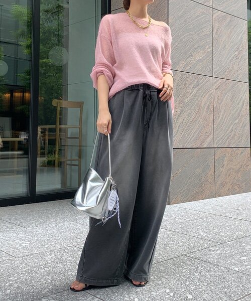 DouDou(ドゥドゥ)の「【デニムなのにスウェット!?】デニムスウェットパンツ(その他パンツ・レディース・ブラック/ブルー・36/38)」の6枚目の写真