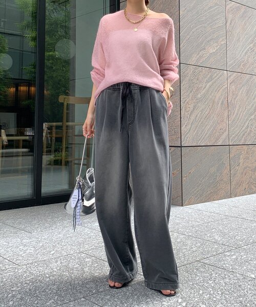 DouDou(ドゥドゥ)の「【デニムなのにスウェット!?】デニムスウェットパンツ(その他パンツ・レディース・ブラック/ブルー・36/38)」の7枚目の写真