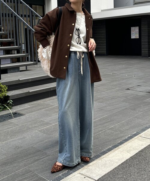 DouDou(ドゥドゥ)の「【デニムなのにスウェット!?】デニムスウェットパンツ(その他パンツ・レディース・ブラック/ブルー・36/38)」の15枚目の写真