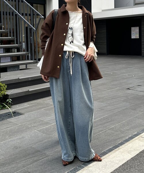 DouDou(ドゥドゥ)の「【デニムなのにスウェット!?】デニムスウェットパンツ(その他パンツ・レディース・ブラック/ブルー・36/38)」の17枚目の写真