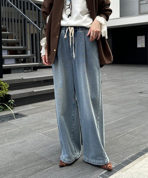 DouDou(ドゥドゥ)の「【デニムなのにスウェット!?】デニムスウェットパンツ(その他パンツ・レディース・ブラック/ブルー・36/38)」の19枚目の写真