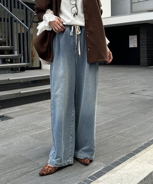 DouDou(ドゥドゥ)の「【デニムなのにスウェット!?】デニムスウェットパンツ(その他パンツ・レディース・ブラック/ブルー・36/38)」の20枚目の写真