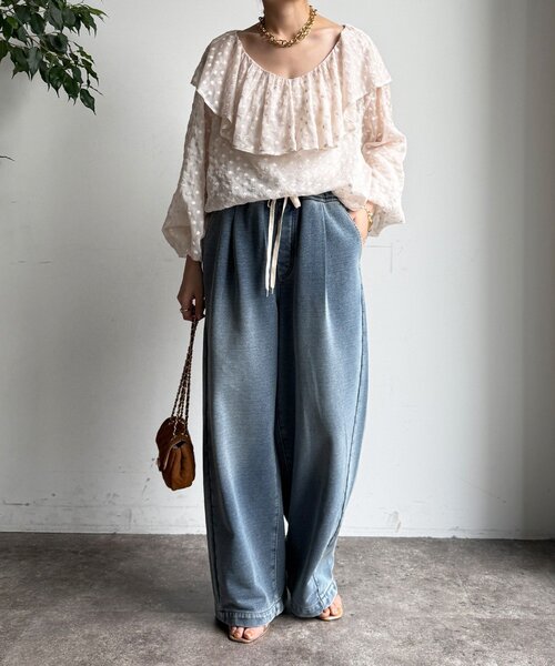 DouDou(ドゥドゥ)の「【デニムなのにスウェット!?】デニムスウェットパンツ(その他パンツ・レディース・ブラック/ブルー・36/38)」の22枚目の写真