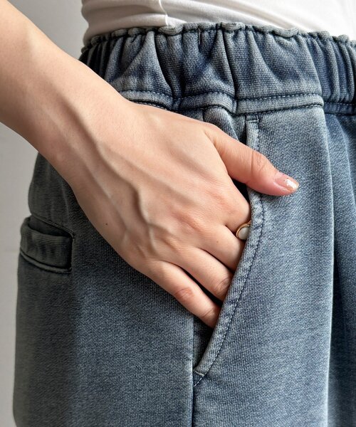 DouDouデニムスウェットパンツ/ブルー38 デニムなのにスウェット!?】デニムスウェットパンツ（その他パンツ