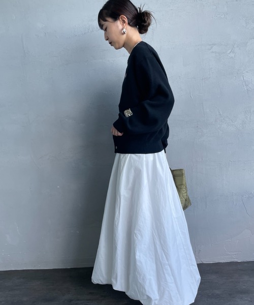 DANTON/ダントン] ワンポイントロゴ クルーネックニットカーディガン