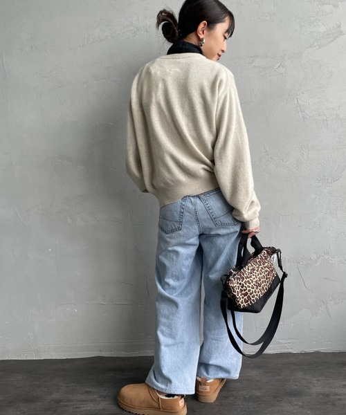 DANTON/ダントン] ワンポイントロゴ クルーネックニットカーディガン