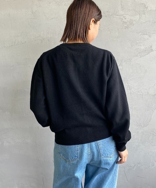 [DANTON/ダントン] ワンポイントロゴ クルーネックニットカーディガン DANTON/ダントン] ワンポイントロゴ クルーネックニットカーディガン