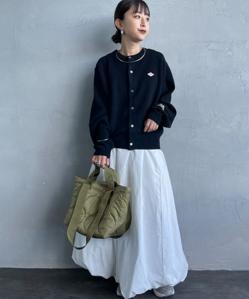 DANTON/ダントン] ワンポイントロゴ クルーネックニットカーディガン