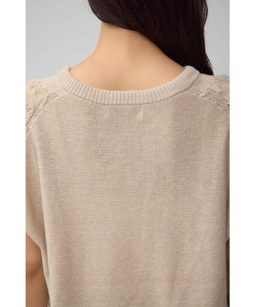 AZUL by moussy（アズールバイマウジー）の「ラインフリンジニットトップス（ニット/セーター・レディース・ブラック/アイボリー/バーガンディー・FREE）」の11枚目の写真