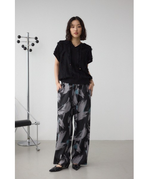 AZUL by moussy（アズールバイマウジー）の「ラインフリンジニットトップス（ニット/セーター・レディース・ブラック/アイボリー/バーガンディー・FREE）」の16枚目の写真