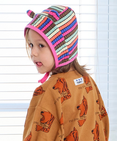 MARKEY'S(マーキーズ)の「ふわリブmimiキャップ(キャップ・キッズ・ピンク系その他/イエロー系その他・M/S)」の1枚目の写真