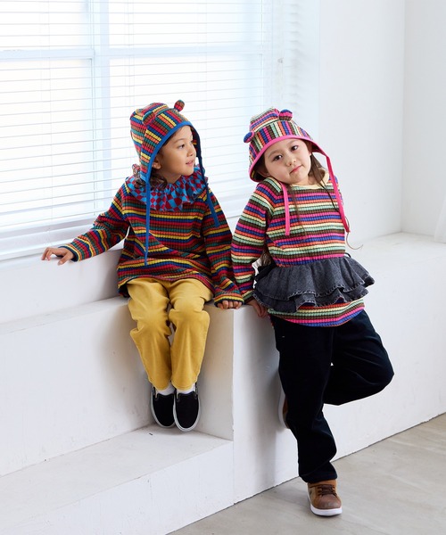 MARKEY'S(マーキーズ)の「ふわリブmimiキャップ(キャップ・キッズ・ピンク系その他/イエロー系その他・M/S)」の3枚目の写真