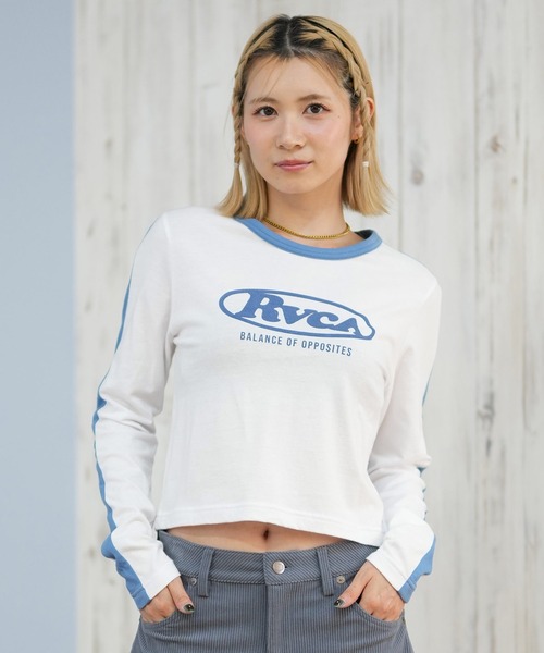 RVCA(ルーカ)の「RVCA/ルーカ ロンT ショート丈 BF044-050(Tシャツ/カットソー・レディース・ブラック/ホワイト・M)」の1枚目の写真
