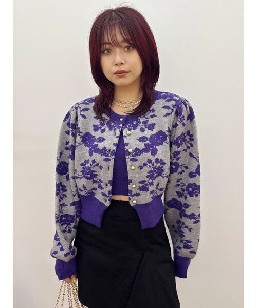 EVRIS(エヴリス)の「フラワーアンサンブルニットトップス(ニット/セーター・レディース・パープル/ブラック/ブルー・FREE)」の17枚目の写真